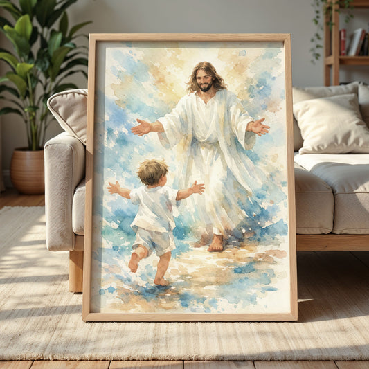 Jesus Hugging a Child Painting