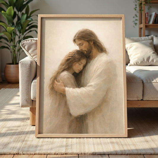 Jesus Holding a Woman Painting