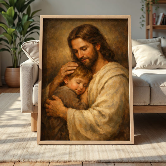 Jesus Holding a Child Painting