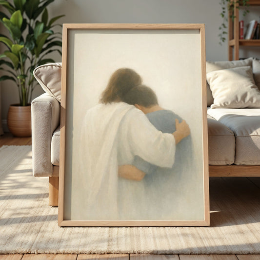 Jesus Holding Up a Man Painting