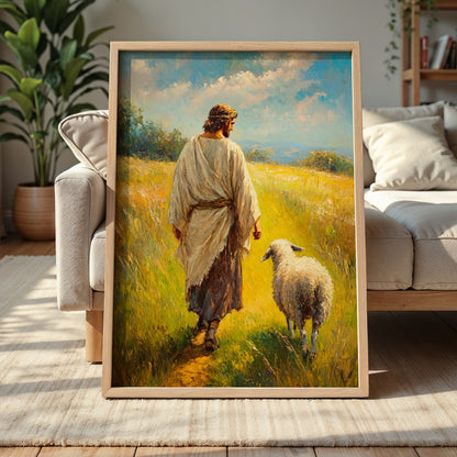 Jesus and the Lost Sheep Painting