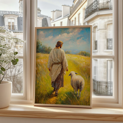 Jesus and the Lost Sheep Painting