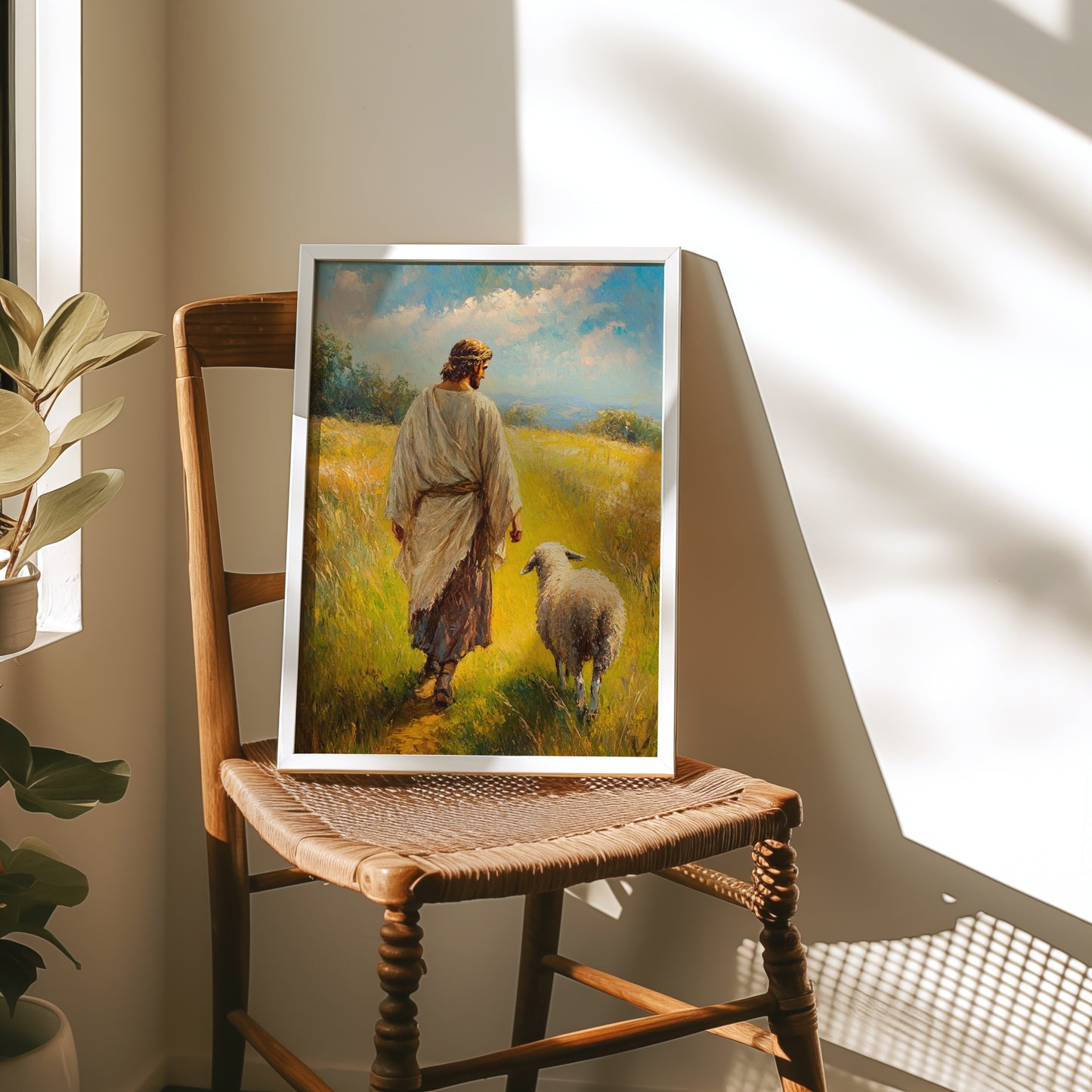 Jesus and the Lost Sheep Painting