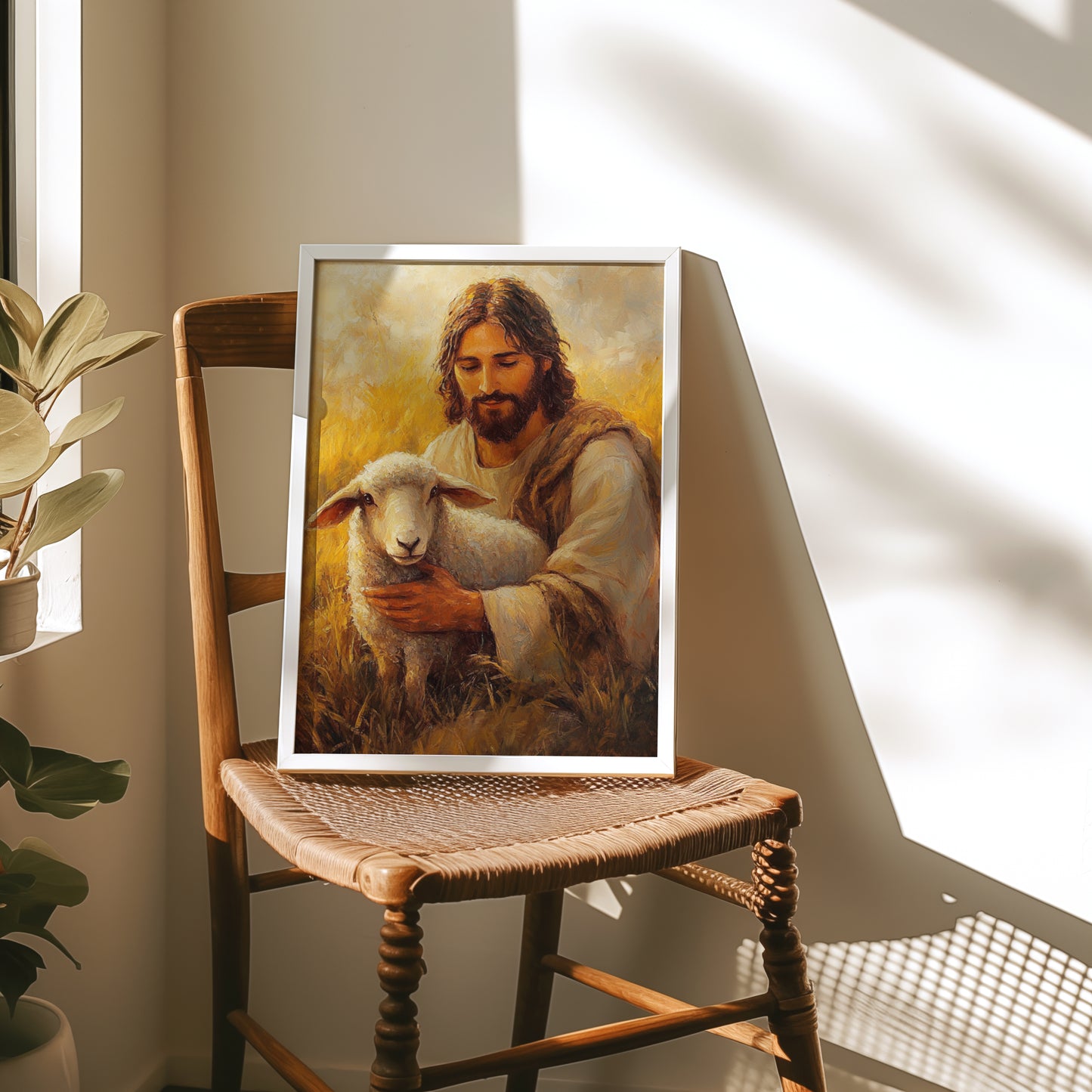 Jesus Carrying the Lost Sheep Painting