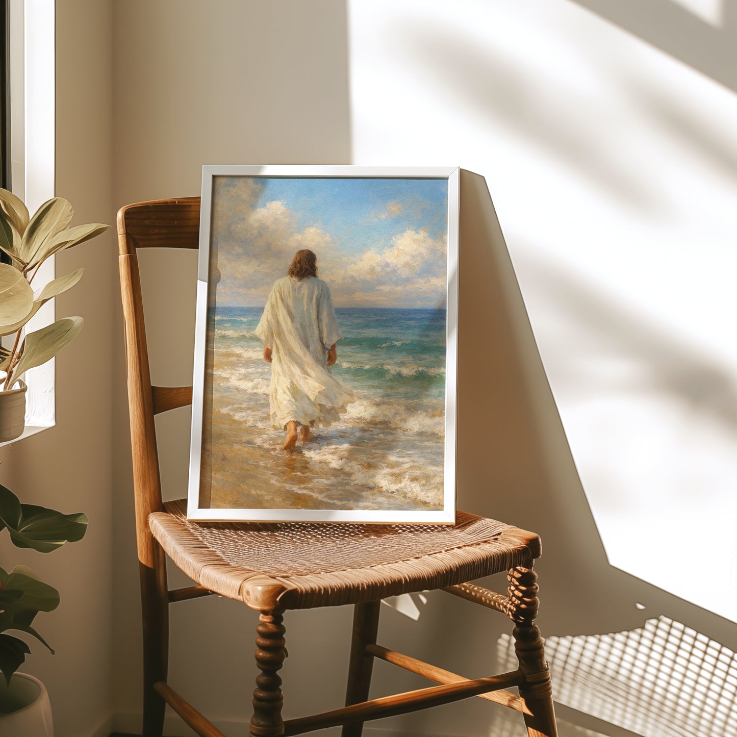 Jesus Walking on the Beach Painting