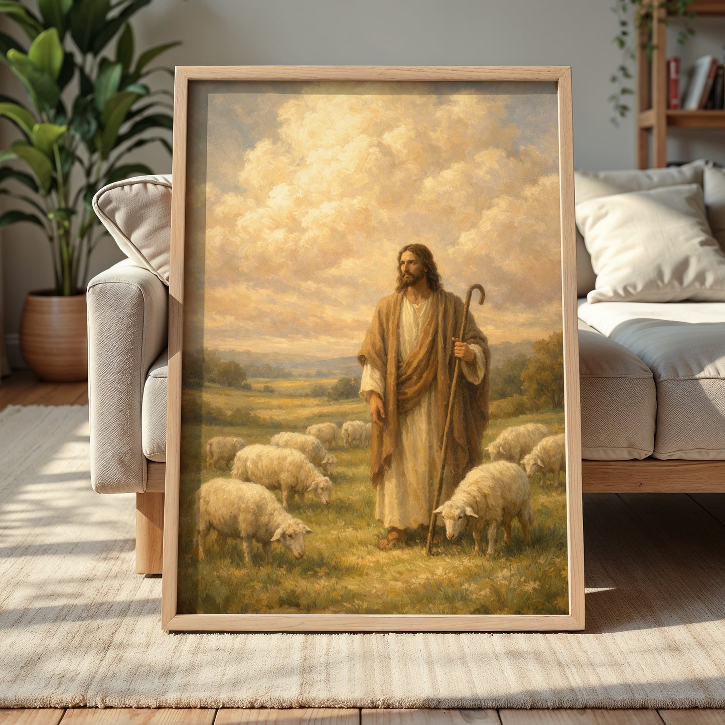 Jesus and His Sheep Painting