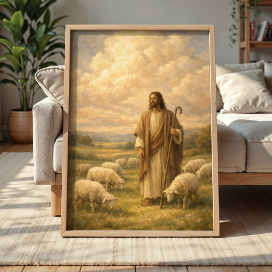 Jesus and His Sheep Painting